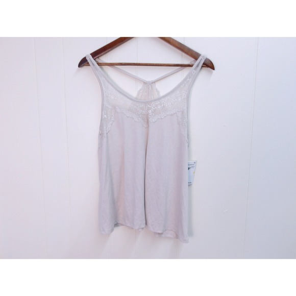 Flora Nikrooz Women's Lace Trim Tank Top Cami Beige Medium / #9176 - Picture 1 of 6